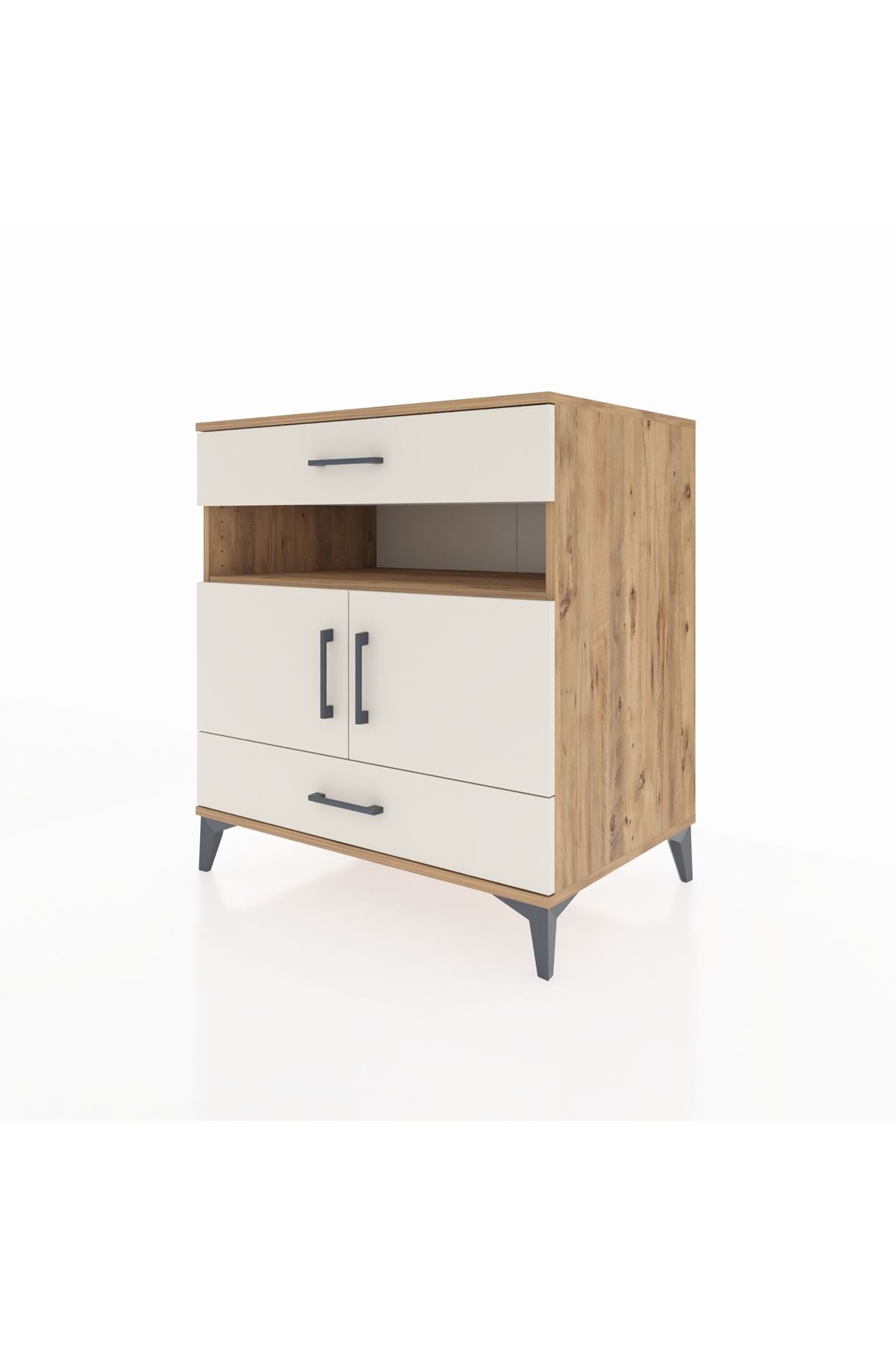 Kronos Şifonyer 2 Raflı 2 Çekmeceli 2 Kapaklı 88x59x96 Çam-Aytaşı