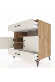 Kronos Şifonyer 2 Raflı 2 Çekmeceli 2 Kapaklı 88x59x96 Çam-Aytaşı