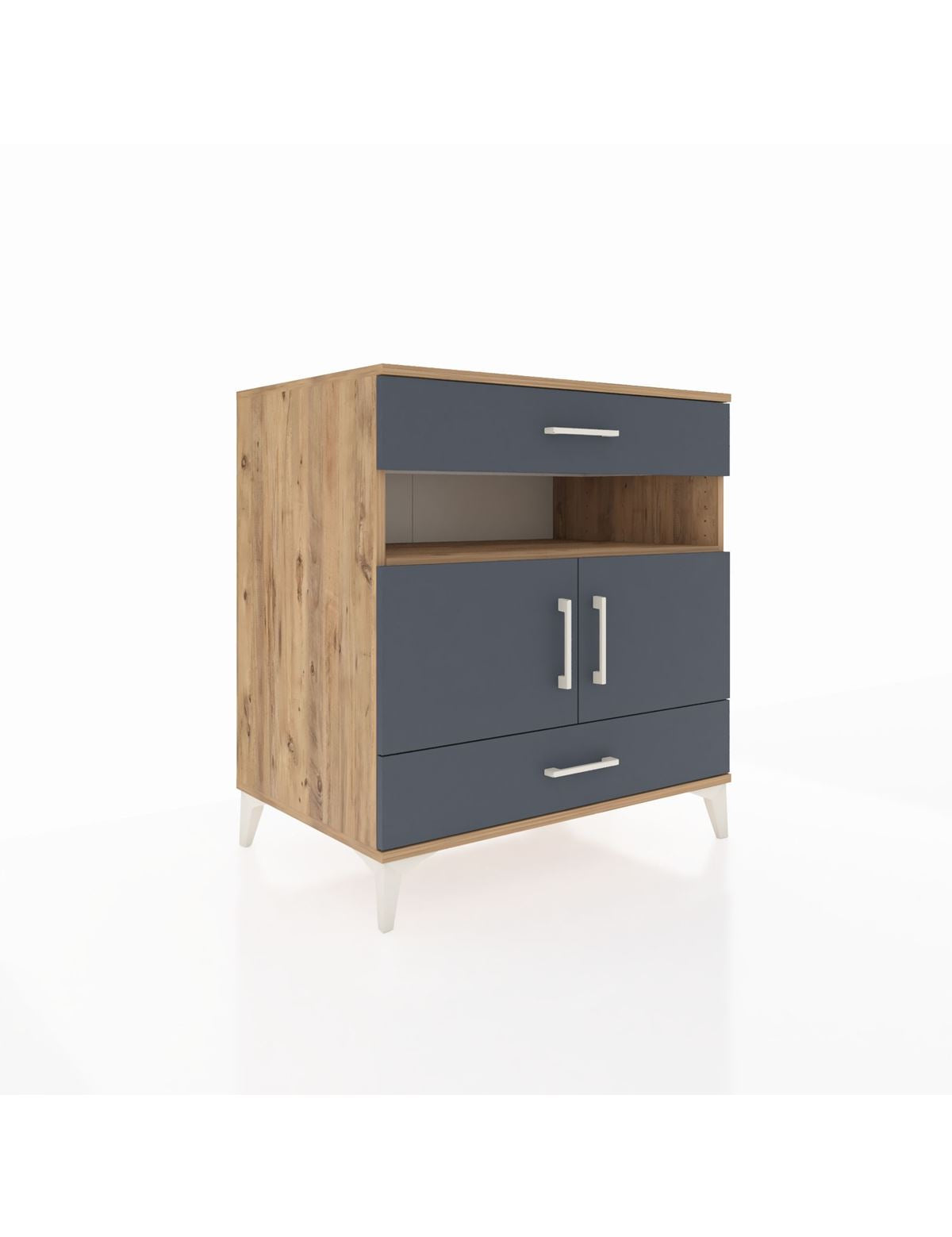 Kronos Şifonyer 2 Raflı 2 Çekmeceli 2 Kapaklı 88x59x96 Çam-Antrasit