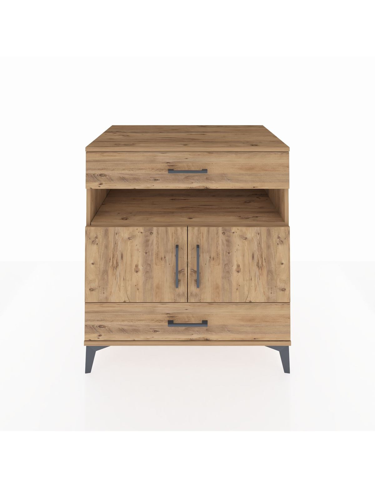 Kronos Şifonyer 2 Raflı 2 Çekmeceli 2 Kapaklı 88x59x96 Çam-Çam