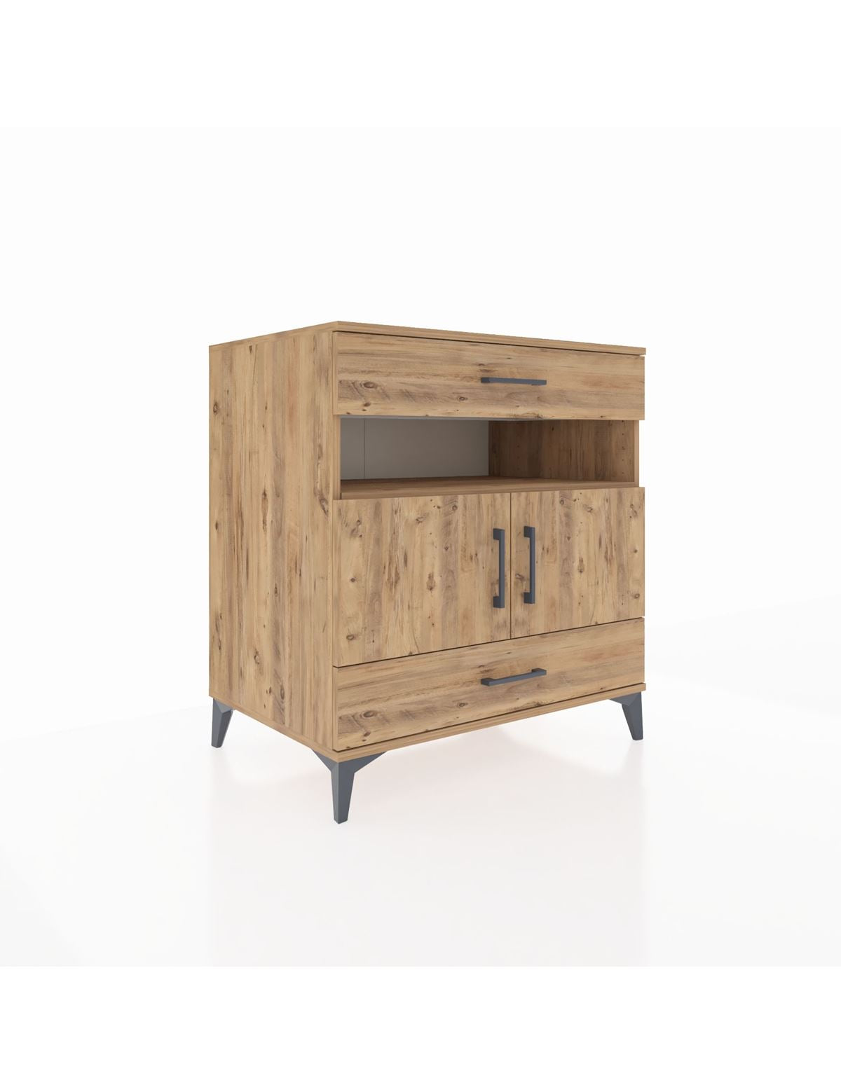 Kronos Şifonyer 2 Raflı 2 Çekmeceli 2 Kapaklı 88x59x96 Çam-Çam