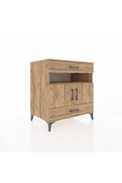 Kronos Şifonyer 2 Raflı 2 Çekmeceli 2 Kapaklı 88x59x96 Çam-Çam