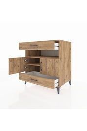 Kronos Şifonyer 2 Raflı 2 Çekmeceli 2 Kapaklı 88x59x96 Çam-Çam