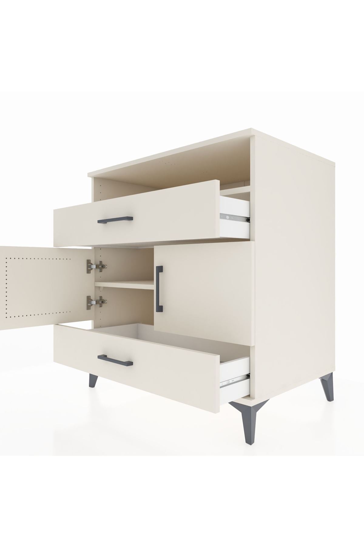 Kronos Şifonyer 2 Raflı 2 Çekmeceli 2 Kapaklı 88x59x96 Aytaşı-Aytaşı