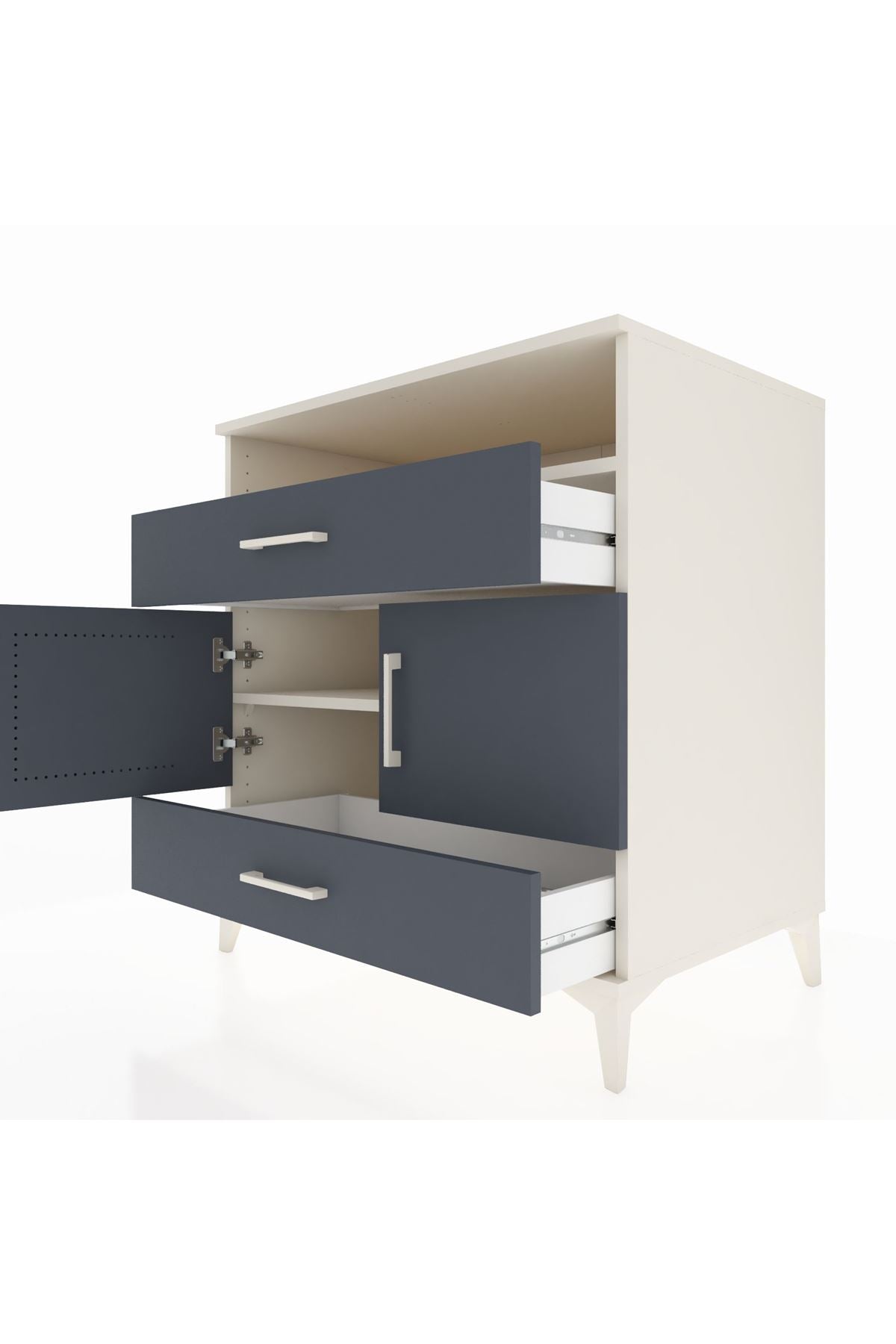 Kronos Şifonyer 2 Raflı 2 Çekmeceli 2 Kapaklı 88x59x96 Aytaşı-Antrasit