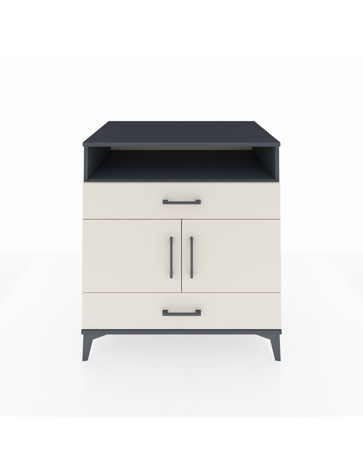 Kronos Şifonyer 2 Raflı 2 Çekmeceli 2 Kapaklı 88x59x96 Antrasit-Aytaşı