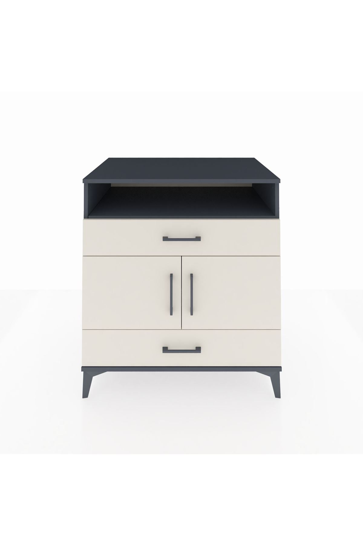 Kronos Şifonyer 2 Raflı 2 Çekmeceli 2 Kapaklı 88x59x96 Antrasit-Aytaşı