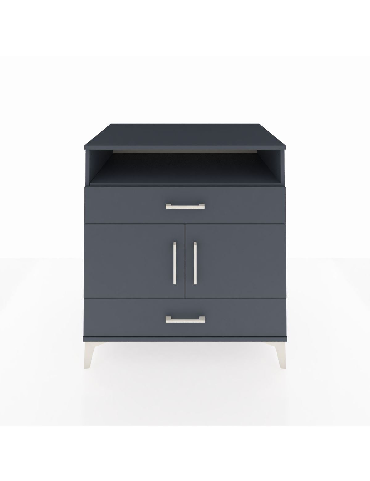 Kronos Şifonyer 2 Raflı 2 Çekmeceli 2 Kapaklı 88x59x96 Antrasit-Antrasit