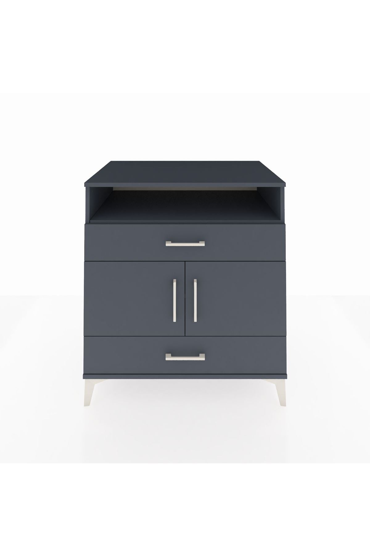 Kronos Şifonyer 2 Raflı 2 Çekmeceli 2 Kapaklı 88x59x96 Antrasit-Antrasit