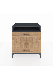 Kronos Şifonyer 2 Raflı 2 Çekmeceli 2 Kapaklı 88x59x96 Antrasit-Çam