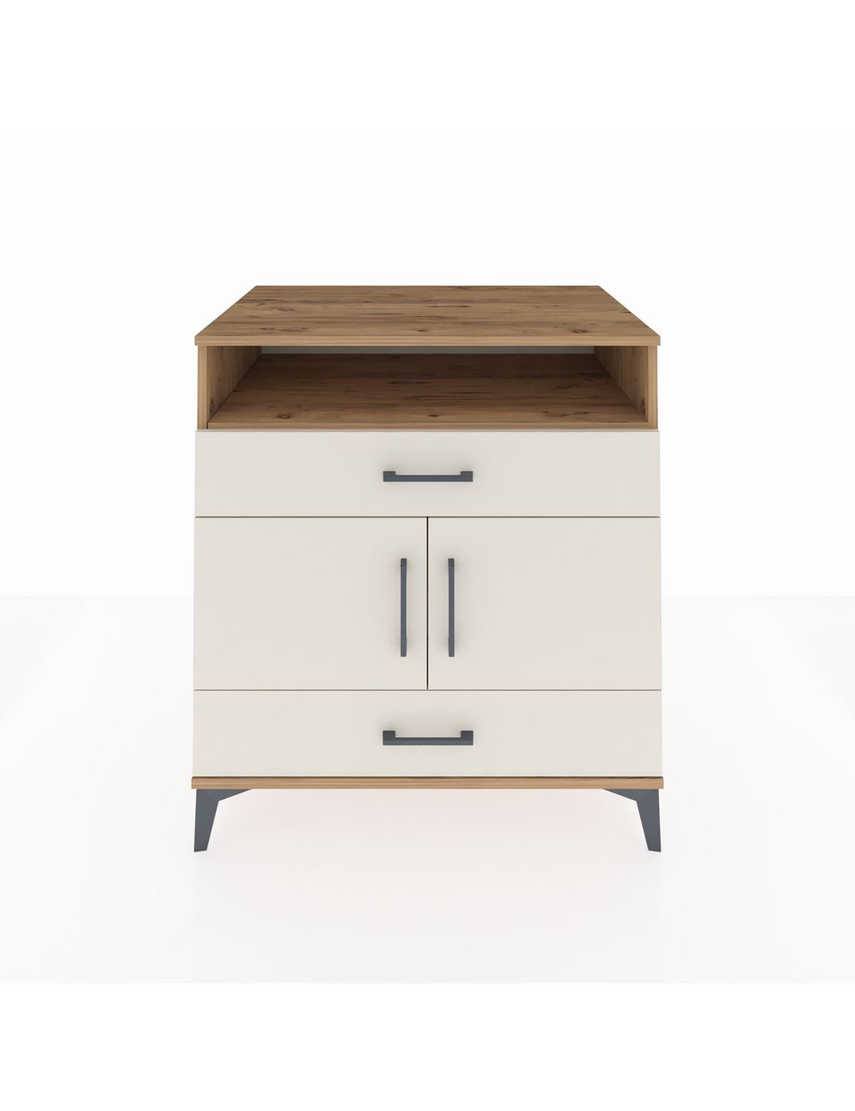 Kronos Şifonyer 2 Raflı 2 Çekmeceli 2 Kapaklı 88x59x96 Çam-Aytaşı