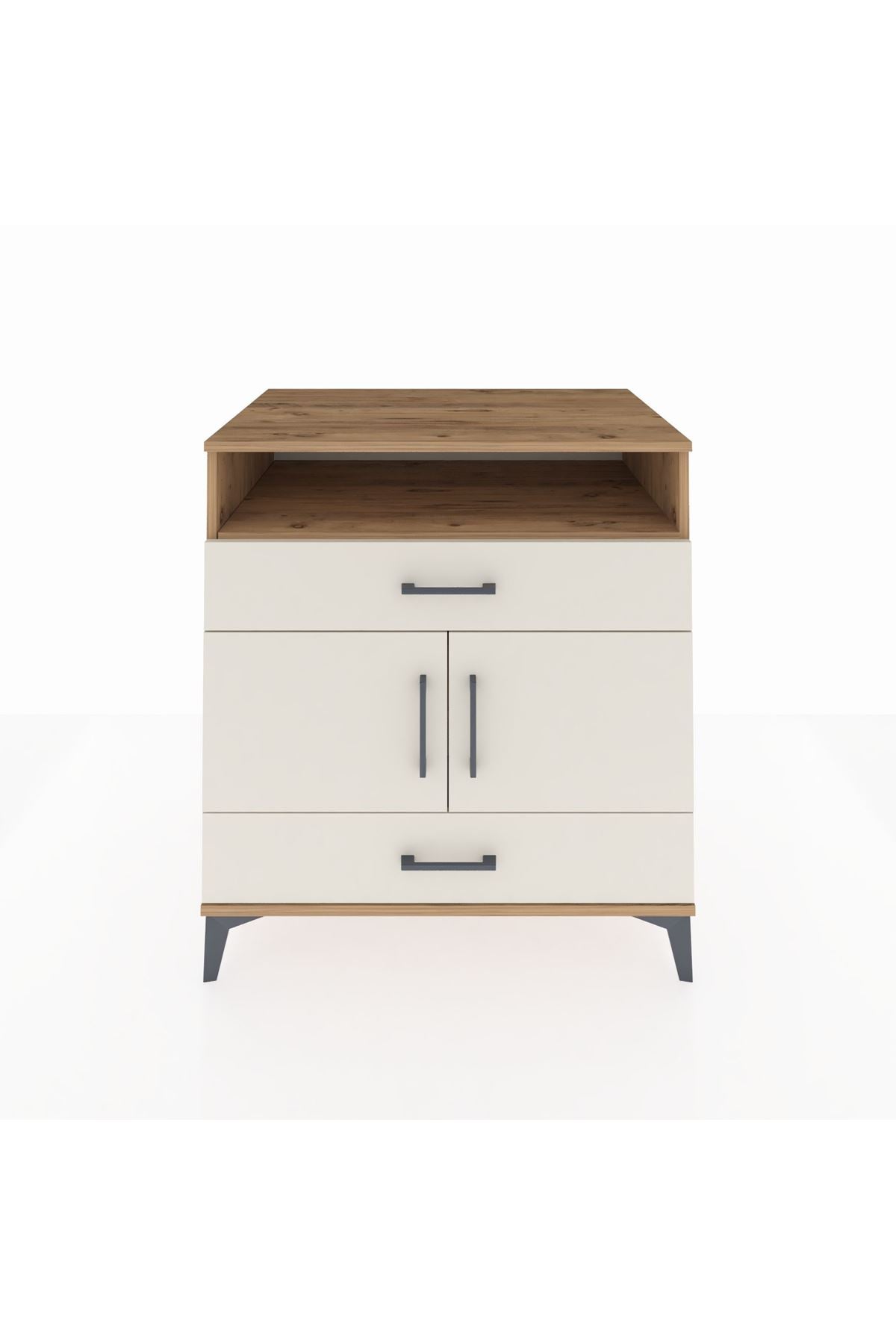 Kronos Şifonyer 2 Raflı 2 Çekmeceli 2 Kapaklı 88x59x96 Çam-Aytaşı