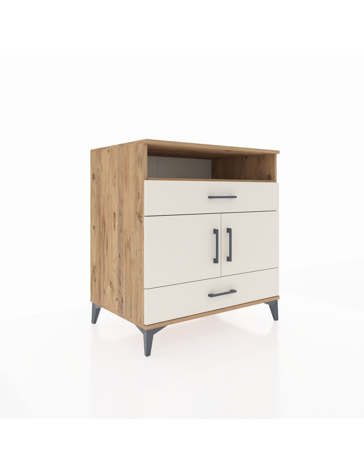 Kronos Şifonyer 2 Raflı 2 Çekmeceli 2 Kapaklı 88x59x96 Çam-Aytaşı