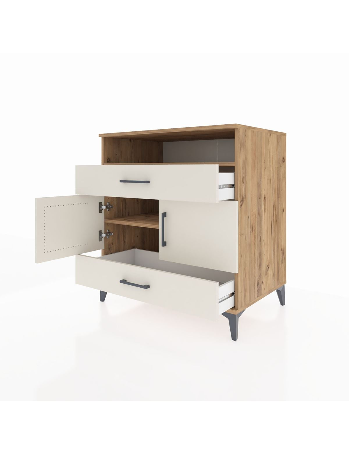 Kronos Şifonyer 2 Raflı 2 Çekmeceli 2 Kapaklı 88x59x96 - S70M048V7C