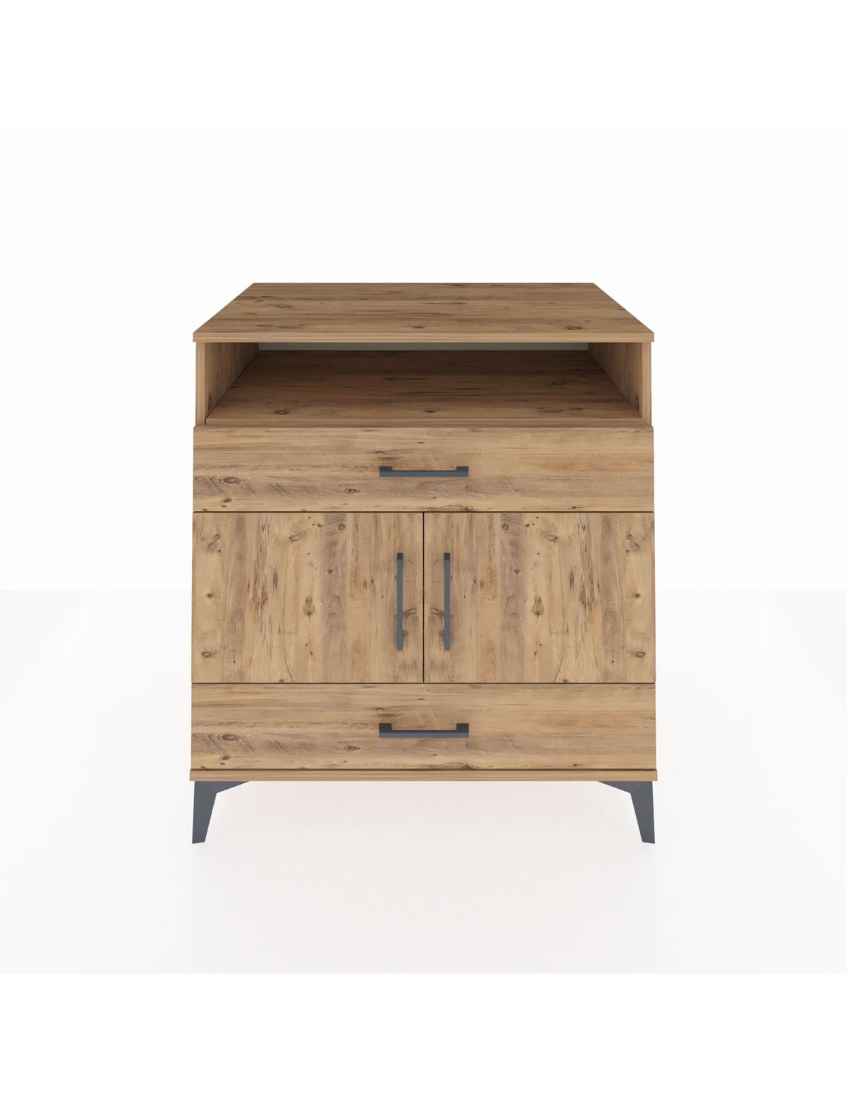 Kronos Şifonyer 2 Raflı 2 Çekmeceli 2 Kapaklı 88x59x96 Çam-Çam