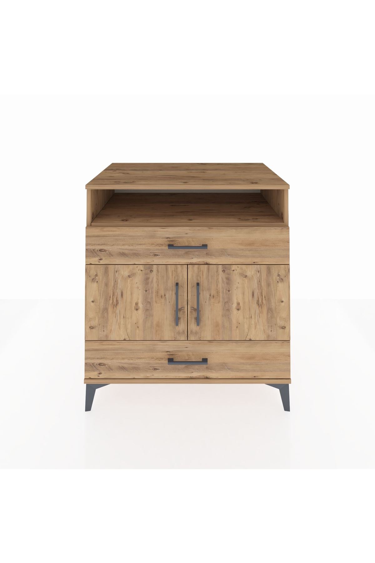 Kronos Şifonyer 2 Raflı 2 Çekmeceli 2 Kapaklı 88x59x96 Çam-Çam