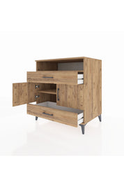 Kronos Şifonyer 2 Raflı 2 Çekmeceli 2 Kapaklı 88x59x96 Çam-Çam