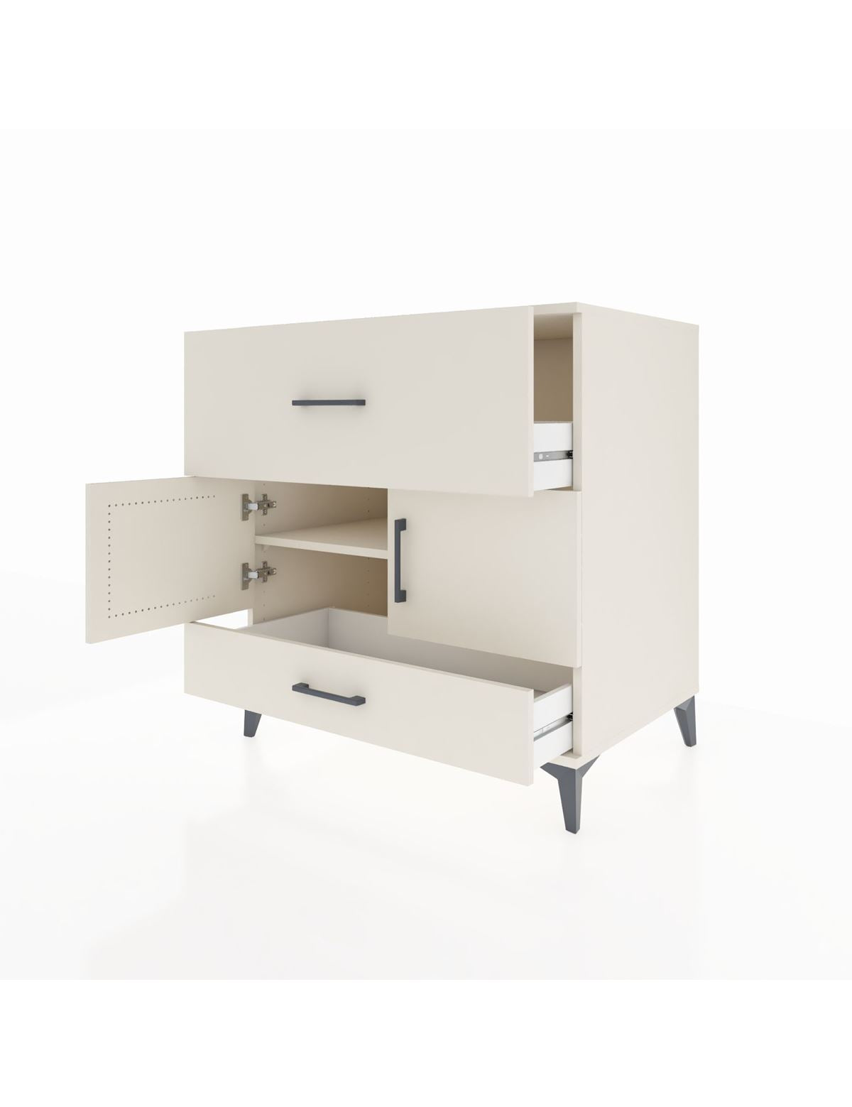 Kronos Şifonyer Tek Raflı 2 Çekmeceli 2 Kapaklı 88x59x96 - S70M049V1C