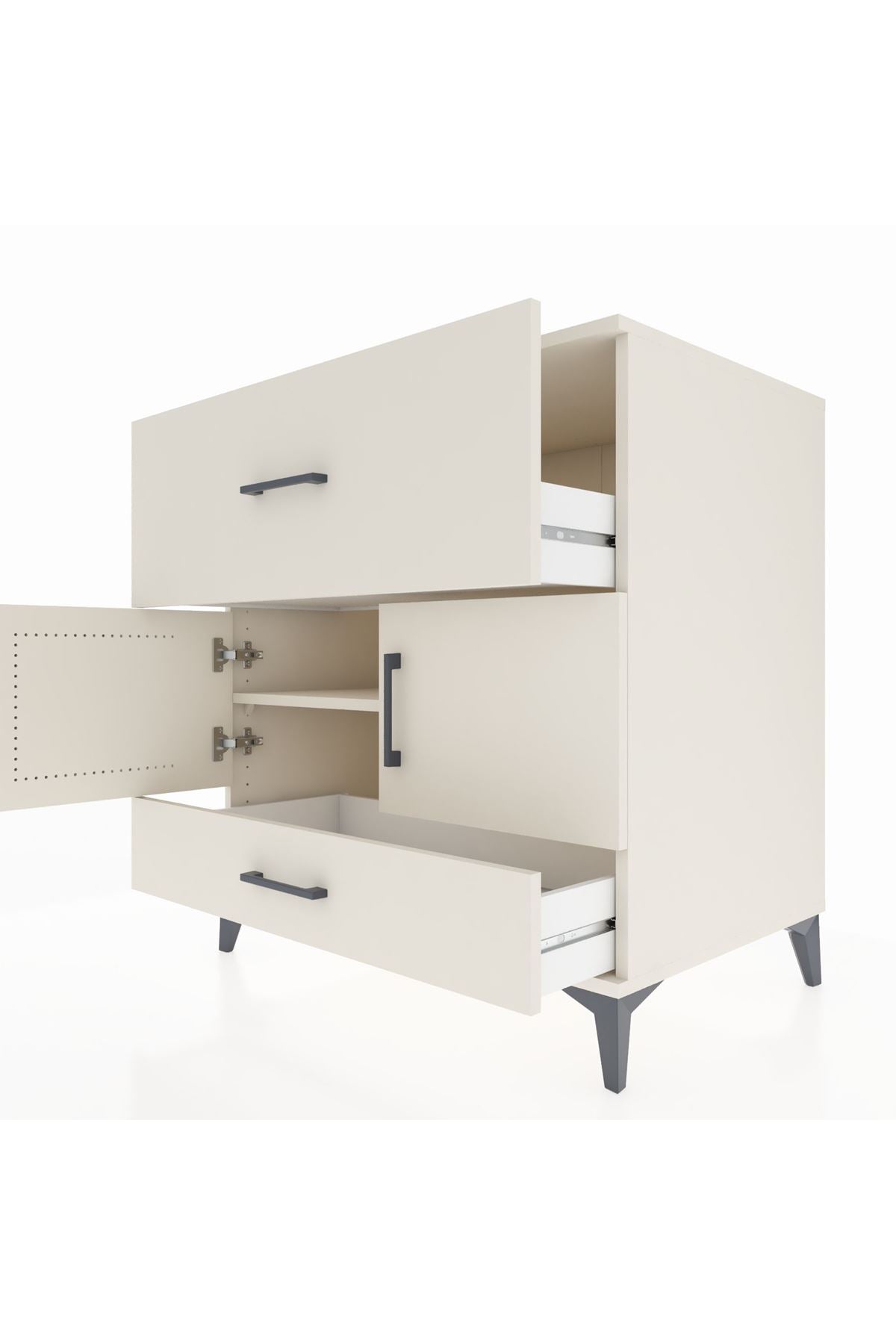 Kronos Şifonyer Tek Raflı 2 Çekmeceli 2 Kapaklı 88x59x96 Aytaşı-Aytaşı