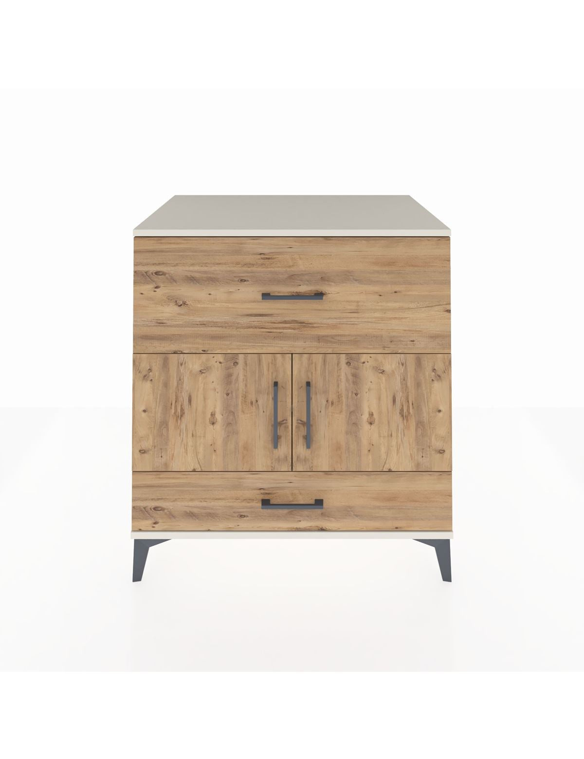 Kronos Şifonyer Tek Raflı 2 Çekmeceli 2 Kapaklı 88x59x96 Aytaşı-Çam