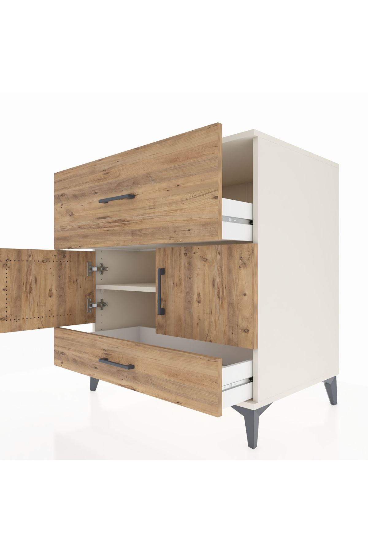 Kronos Şifonyer Tek Raflı 2 Çekmeceli 2 Kapaklı 88x59x96 Aytaşı-Çam