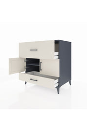 Kronos Şifonyer Tek Raflı 2 Çekmeceli 2 Kapaklı 88x59x96 Antrasit-Aytaşı