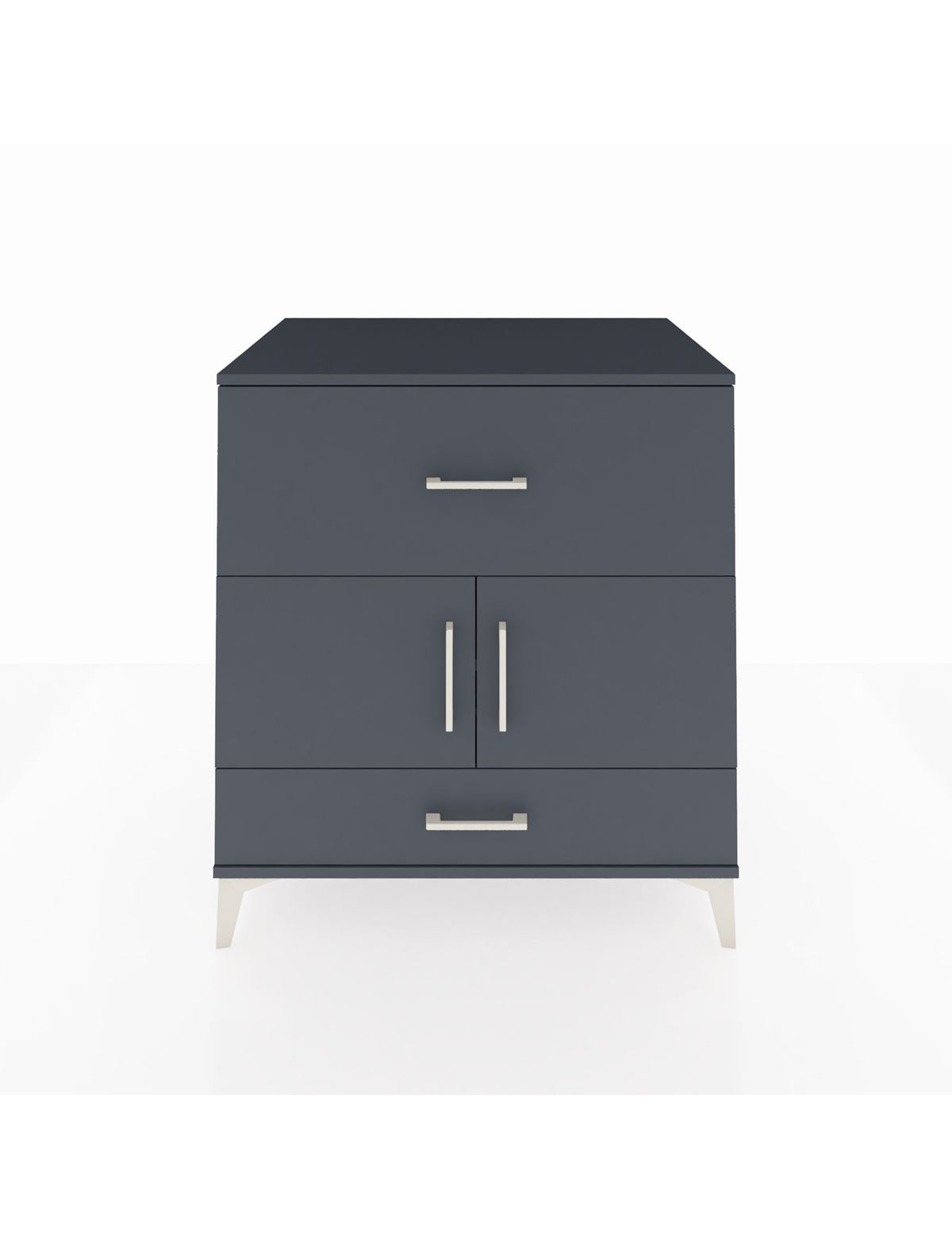 Kronos Şifonyer Tek Raflı 2 Çekmeceli 2 Kapaklı 88x59x96 Antrasit-Antrasit