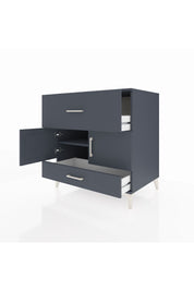 Kronos Şifonyer Tek Raflı 2 Çekmeceli 2 Kapaklı 88x59x96 Antrasit-Antrasit