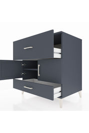 Kronos Şifonyer Tek Raflı 2 Çekmeceli 2 Kapaklı 88x59x96 Antrasit-Antrasit