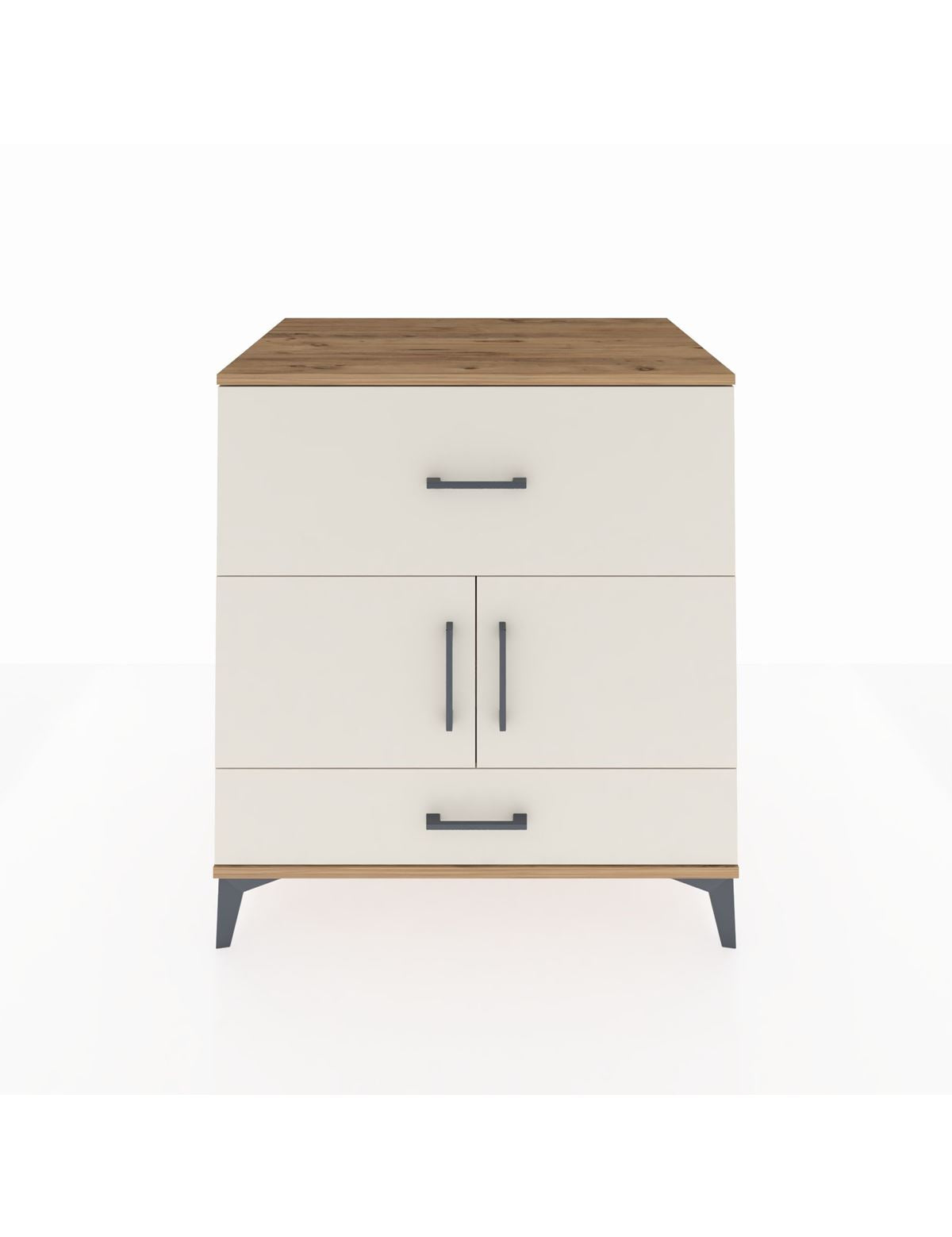 Kronos Şifonyer Tek Raflı 2 Çekmeceli 2 Kapaklı 88x59x96 Çam-Aytaşı