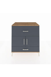 Kronos Şifonyer Tek Raflı 2 Çekmeceli 2 Kapaklı 88x59x96 Çam-Antrasit