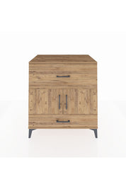 Kronos Şifonyer Tek Raflı 2 Çekmeceli 2 Kapaklı 88x59x96 Çam-Çam