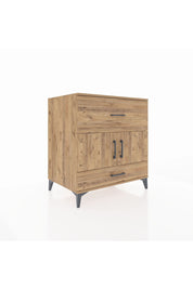 Kronos Şifonyer Tek Raflı 2 Çekmeceli 2 Kapaklı 88x59x96 Çam-Çam