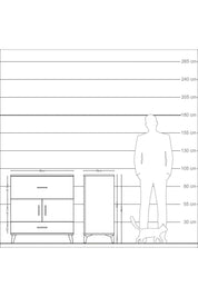 Kronos Şifonyer Tek Raflı 2 Çekmeceli 2 Kapaklı 88x59x96 Çam-Çam