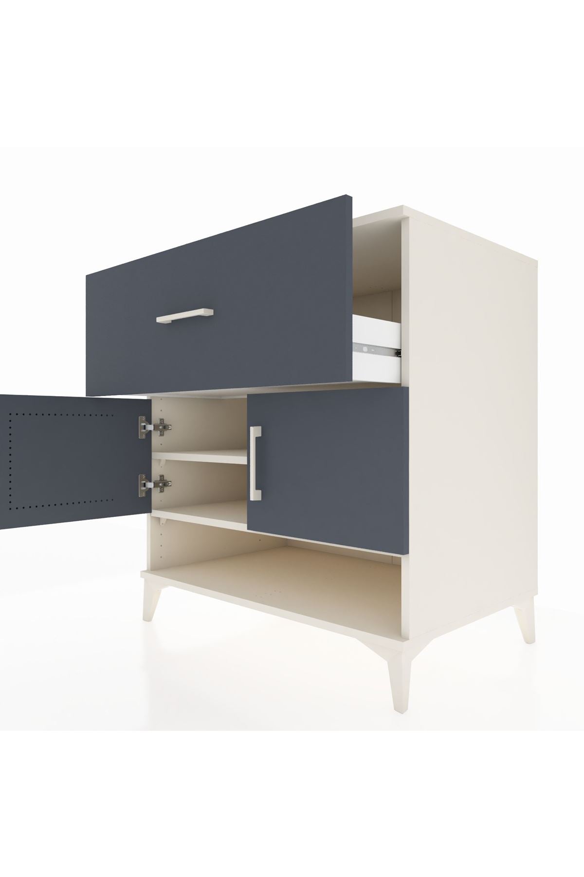 Kronos Şifonyer 2 Raflı Tek Çekmeceli 2 Kapaklı 88x59x96 Aytaşı-Antrasit