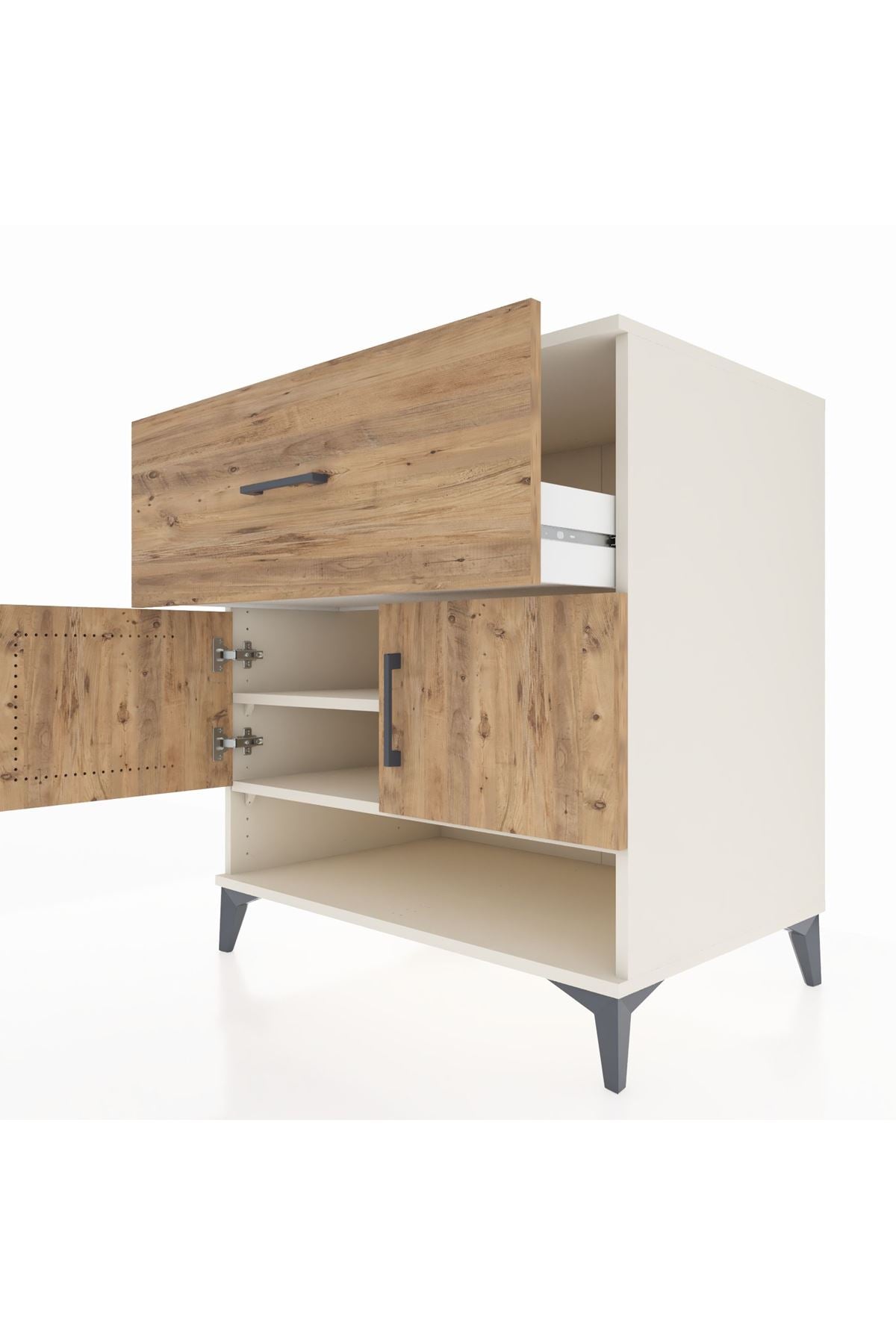 Kronos Şifonyer 2 Raflı Tek Çekmeceli 2 Kapaklı 88x59x96 Aytaşı-Çam