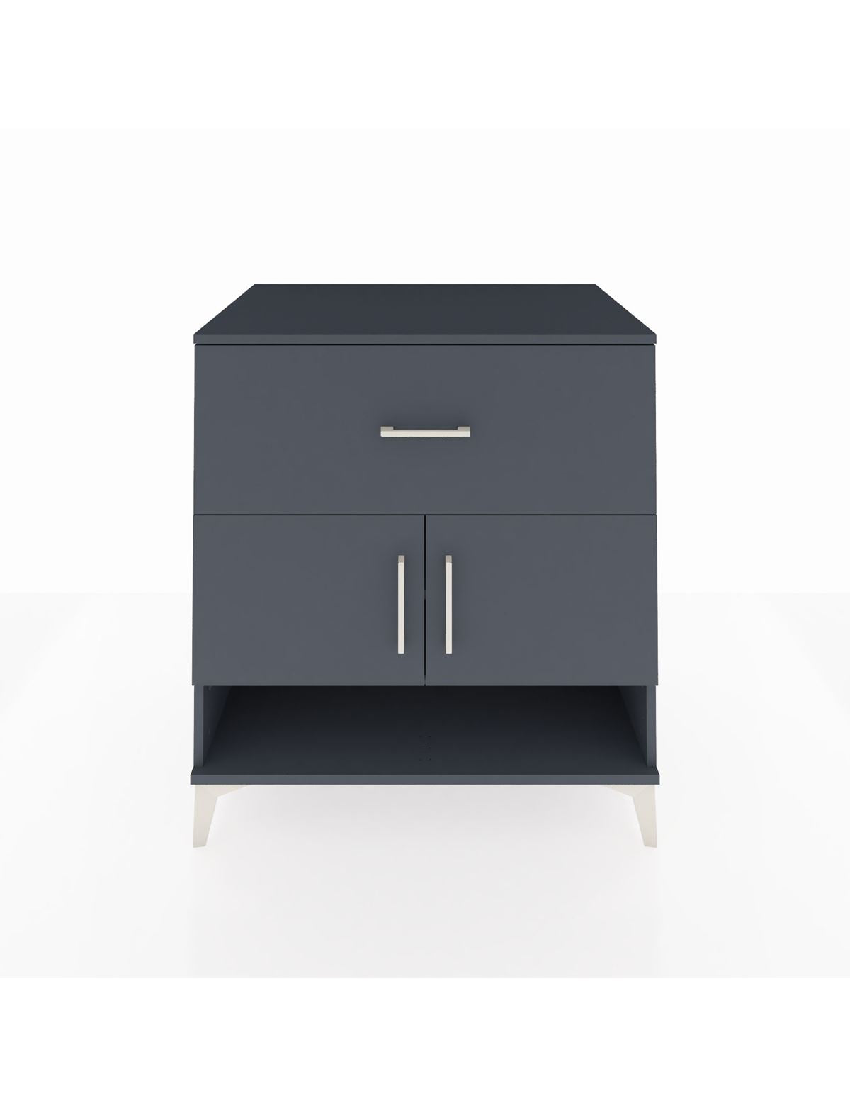 Kronos Şifonyer 2 Raflı Tek Çekmeceli 2 Kapaklı 88x59x96 Antrasit-Antrasit