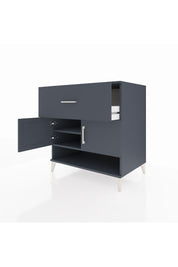 Kronos Şifonyer 2 Raflı Tek Çekmeceli 2 Kapaklı 88x59x96 Antrasit-Antrasit
