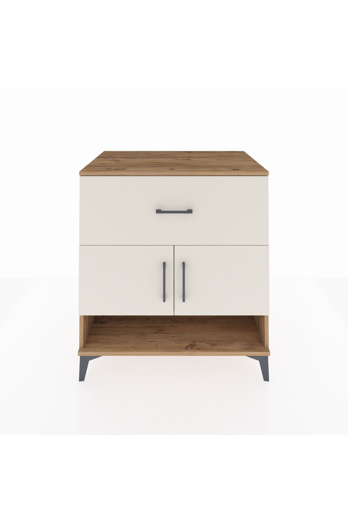 Kronos Şifonyer 2 Raflı Tek Çekmeceli 2 Kapaklı 88x59x96 Çam-Aytaşı