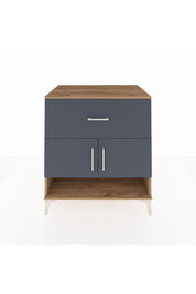 Kronos Şifonyer 2 Raflı Tek Çekmeceli 2 Kapaklı 88x59x96 Çam-Antrasit