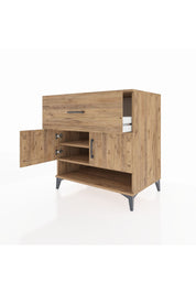 Kronos Şifonyer 2 Raflı Tek Çekmeceli 2 Kapaklı 88x59x96 Çam-Çam