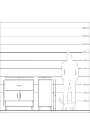 Kronos Şifonyer 2 Raflı Tek Çekmeceli 2 Kapaklı 88x59x96 Çam-Çam