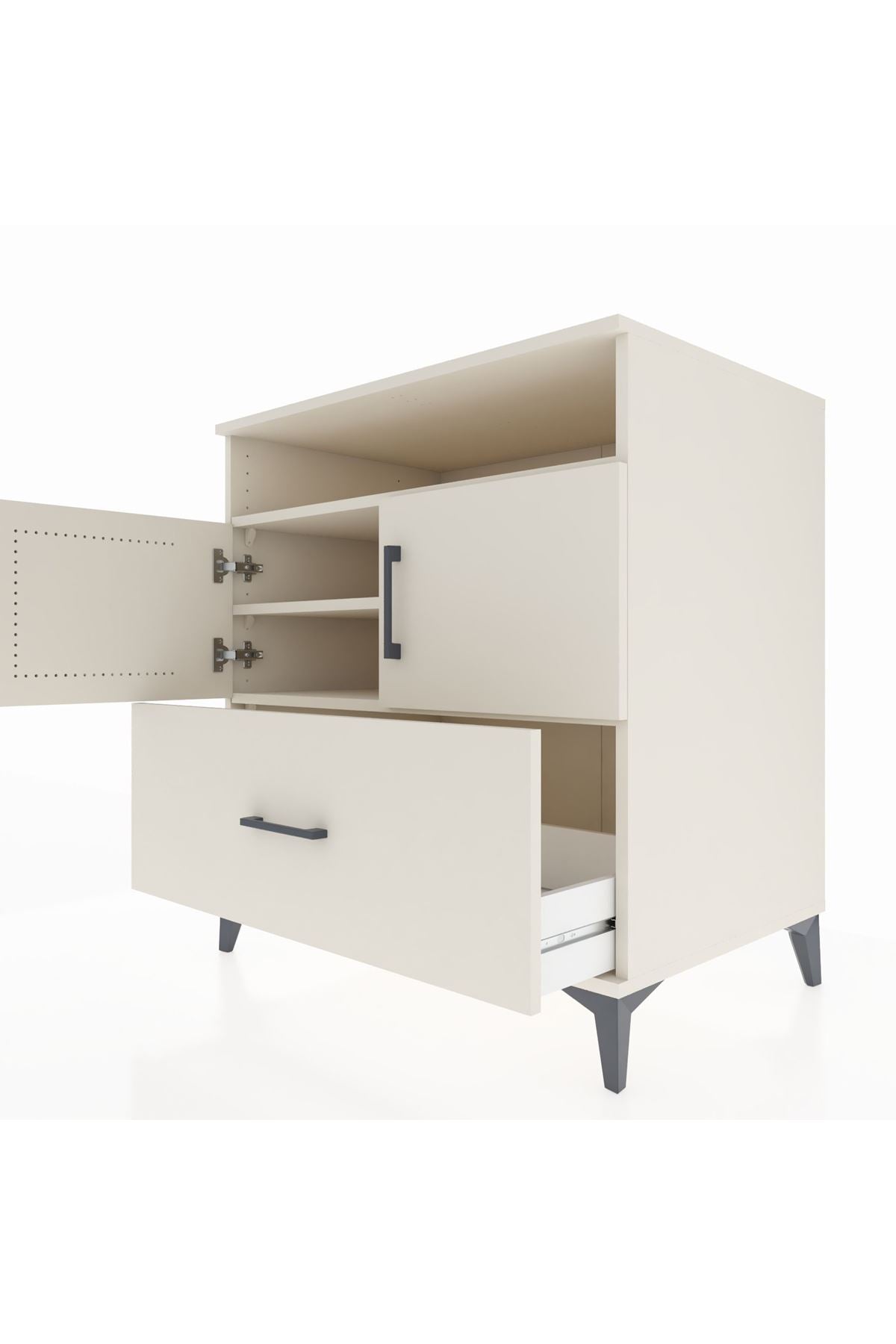 Kronos Şifonyer 3 Raflı Tek Çekmeceli 2 Kapaklı 88x59x96 Aytaşı-Aytaşı