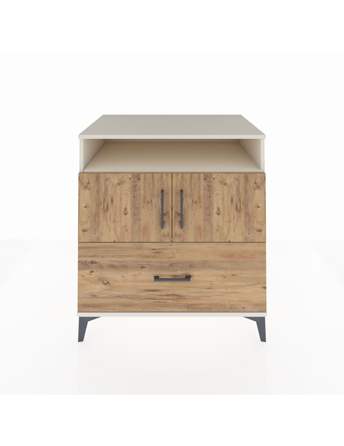 Kronos Şifonyer 3 Raflı Tek Çekmeceli 2 Kapaklı 88x59x96 Aytaşı-Çam