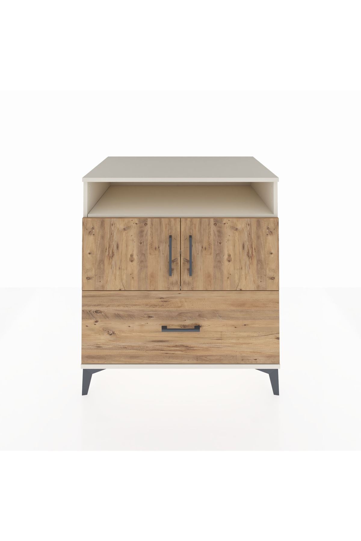 Kronos Şifonyer 3 Raflı Tek Çekmeceli 2 Kapaklı 88x59x96 Aytaşı-Çam