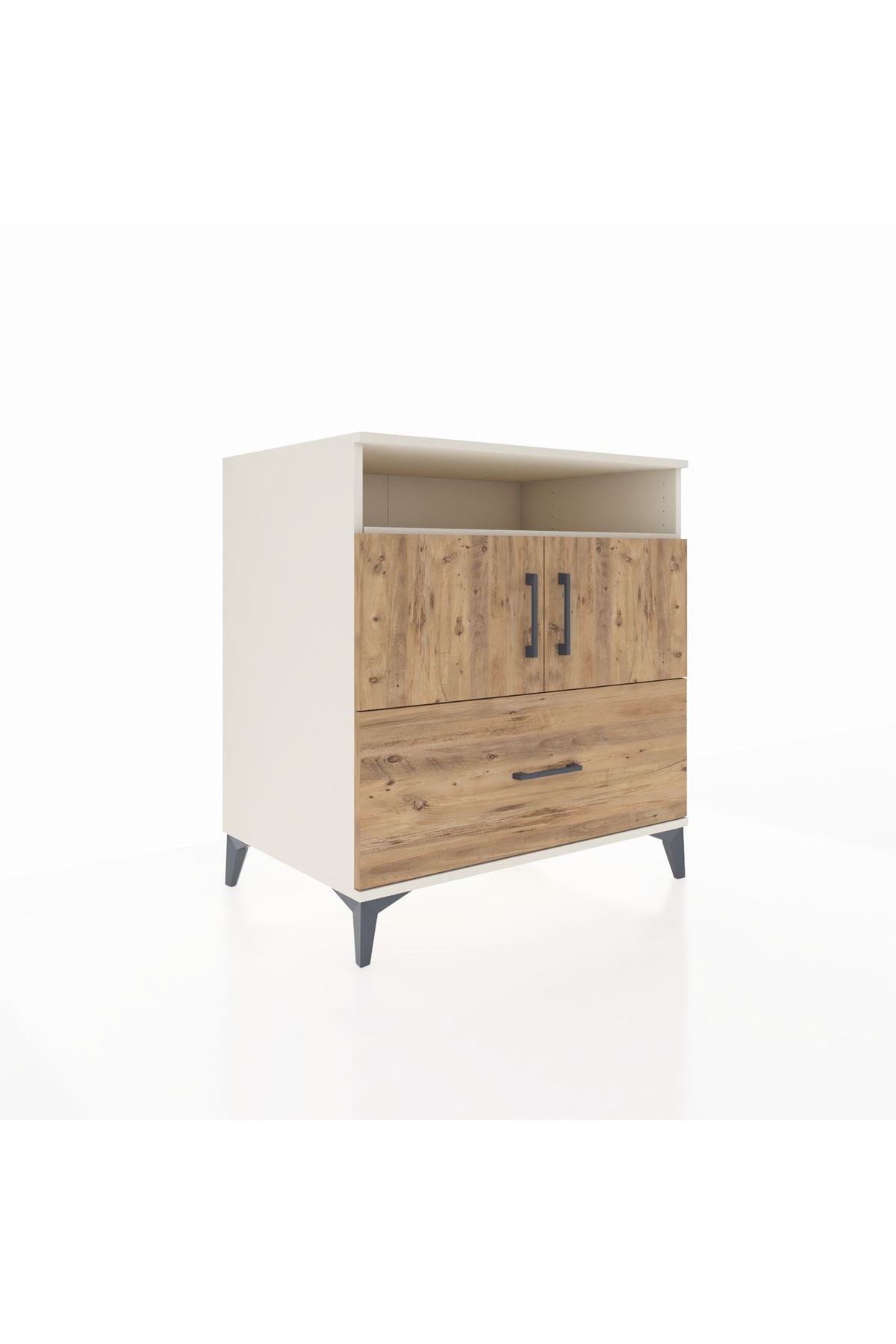 Kronos Şifonyer 3 Raflı Tek Çekmeceli 2 Kapaklı 88x59x96 Aytaşı-Çam