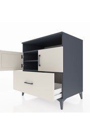 Kronos Şifonyer 3 Raflı Tek Çekmeceli 2 Kapaklı 88x59x96 Antrasit-Aytaşı