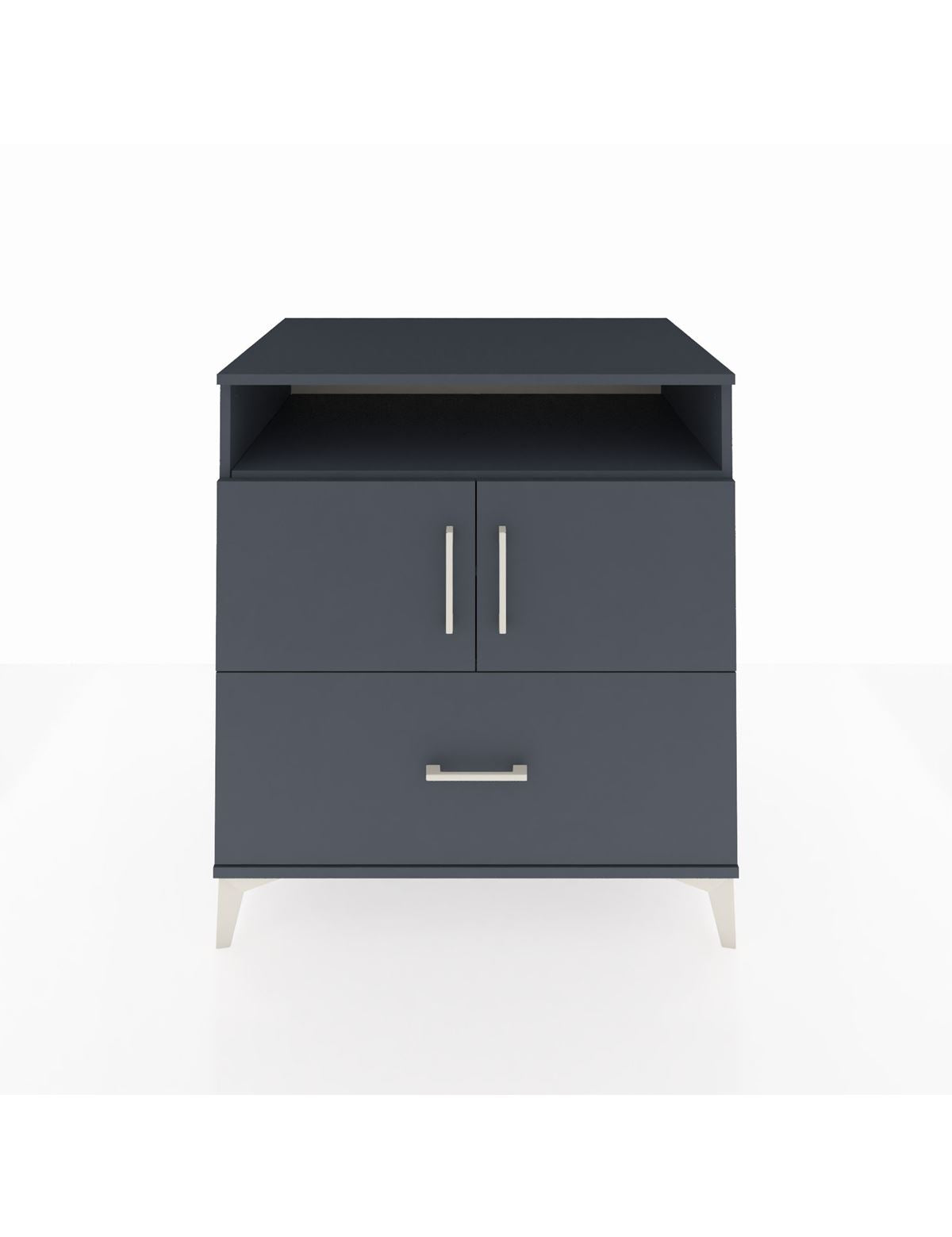 Kronos Şifonyer 3 Raflı Tek Çekmeceli 2 Kapaklı 88x59x96 Antrasit-Antrasit