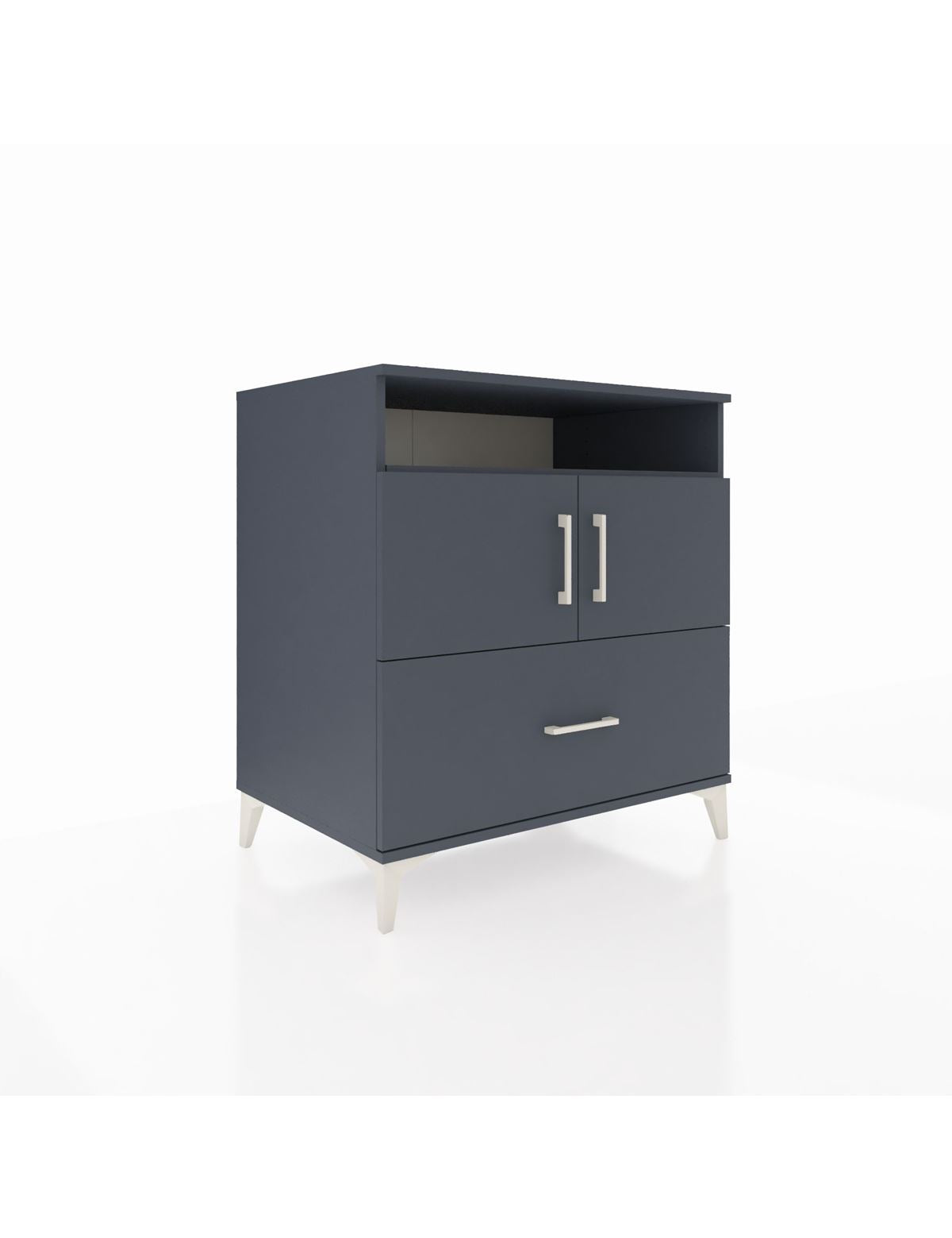 Kronos Şifonyer 3 Raflı Tek Çekmeceli 2 Kapaklı 88x59x96 Antrasit-Antrasit