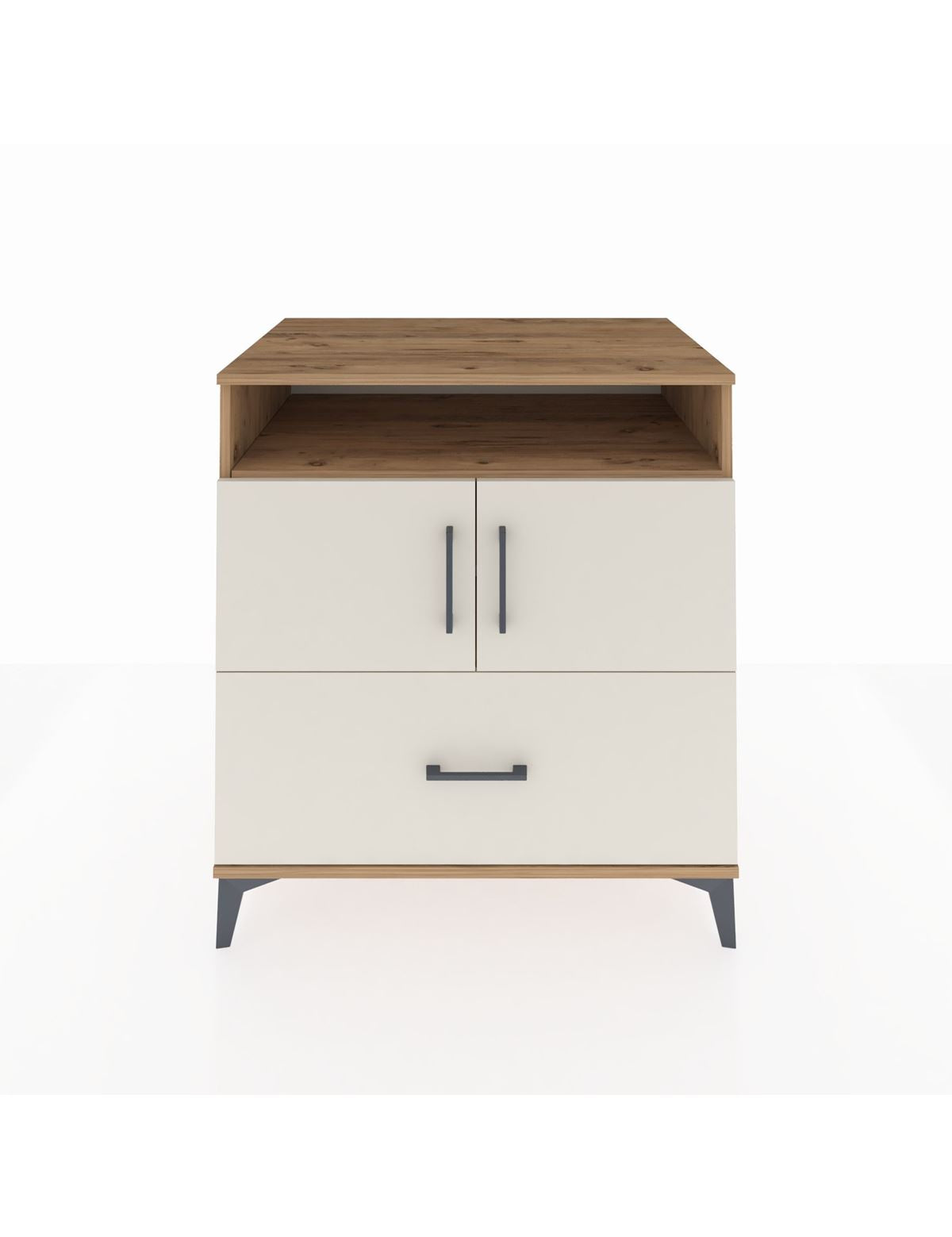 Kronos Şifonyer 3 Raflı Tek Çekmeceli 2 Kapaklı 88x59x96 Çam-Aytaşı